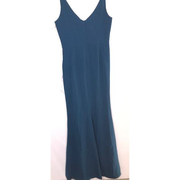 Dress The Population Jordan Gown Sleeveless V-Neck Mermaid Peacock Blue NWT L - Picture 5 of 9